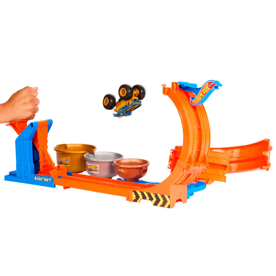 Hot Wheels Monster Trucks Loop and Flip Trophy Challenge Spielset Produktfoto