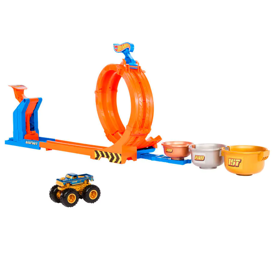 Hot Wheels Monster Trucks Loop and Flip Trophy Challenge Spielset Produktfoto