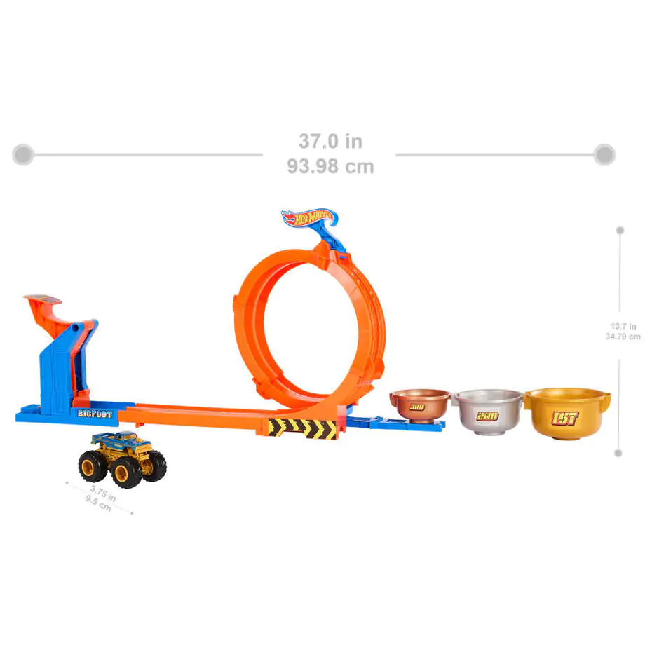 Hot Wheels Monster Trucks Loop and Flip Trophy Challenge Spielset Produktfoto