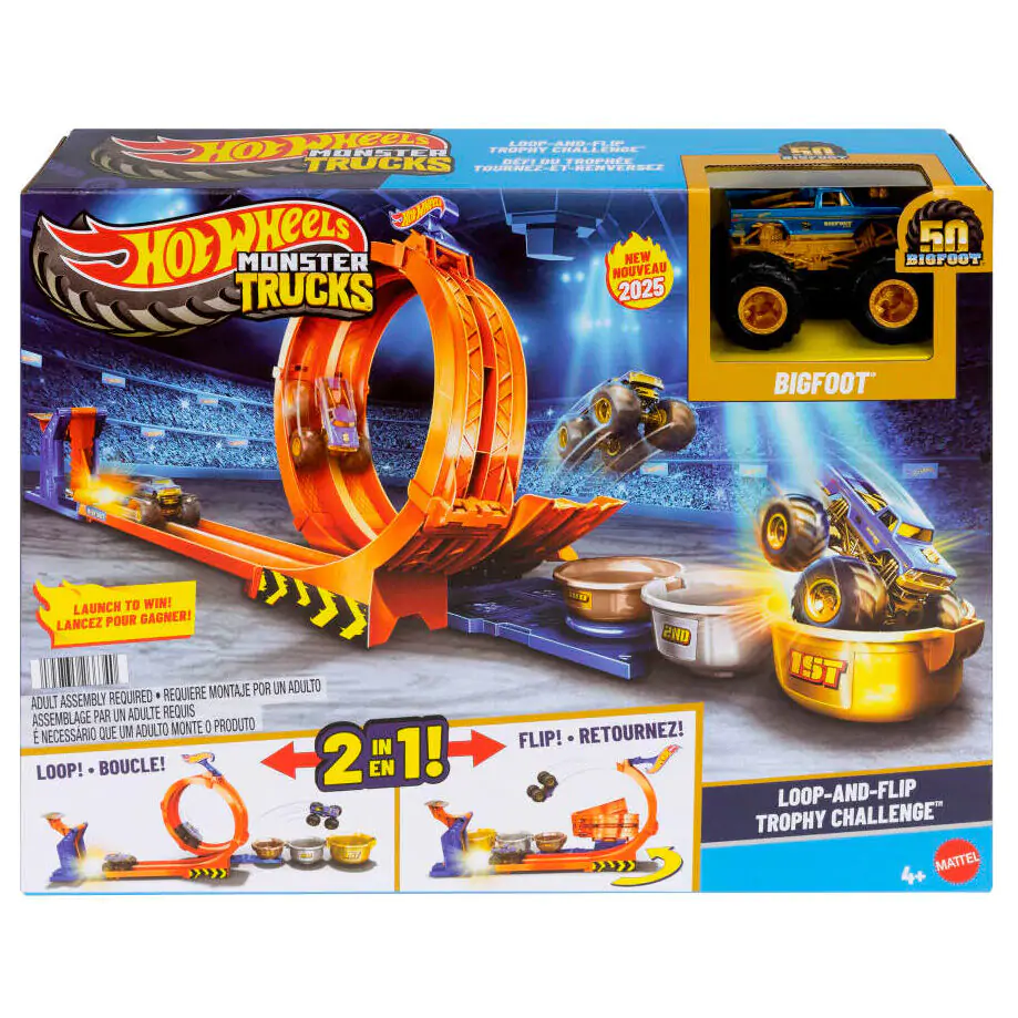 Hot Wheels Monster Trucks Loop and Flip Trophy Challenge Spielset Produktfoto