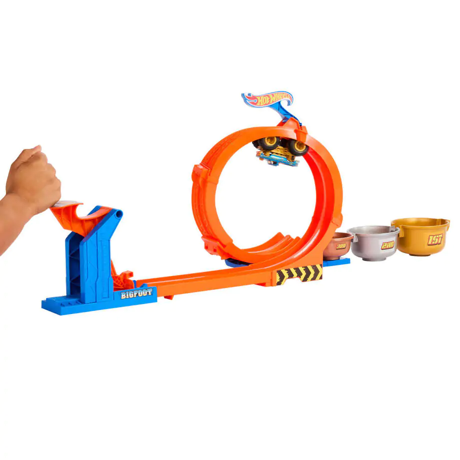 Hot Wheels Monster Trucks Loop and Flip Trophy Challenge Spielset Produktfoto