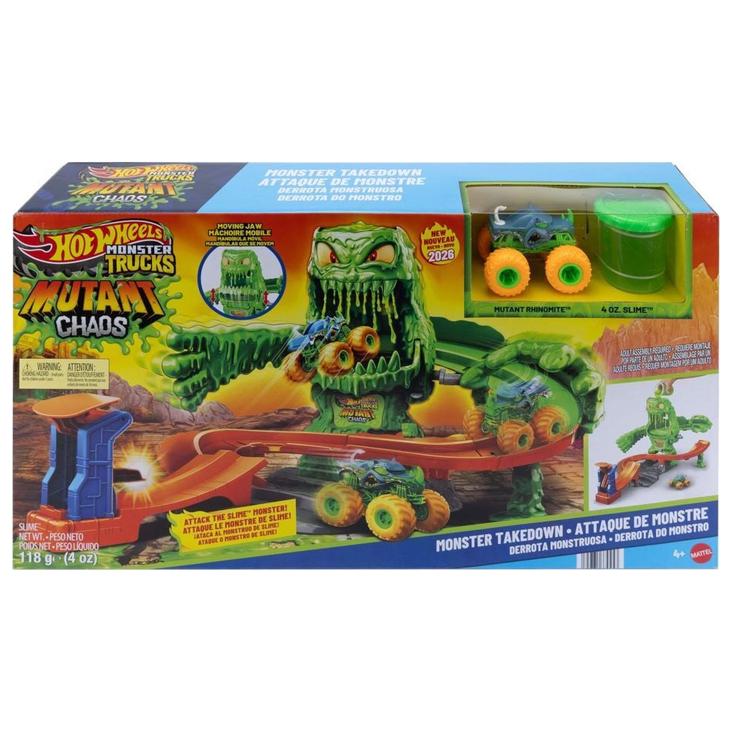 Hot Wheels Monster Trucks Mutant Chaos Monster Takedown Spielset Produktfoto