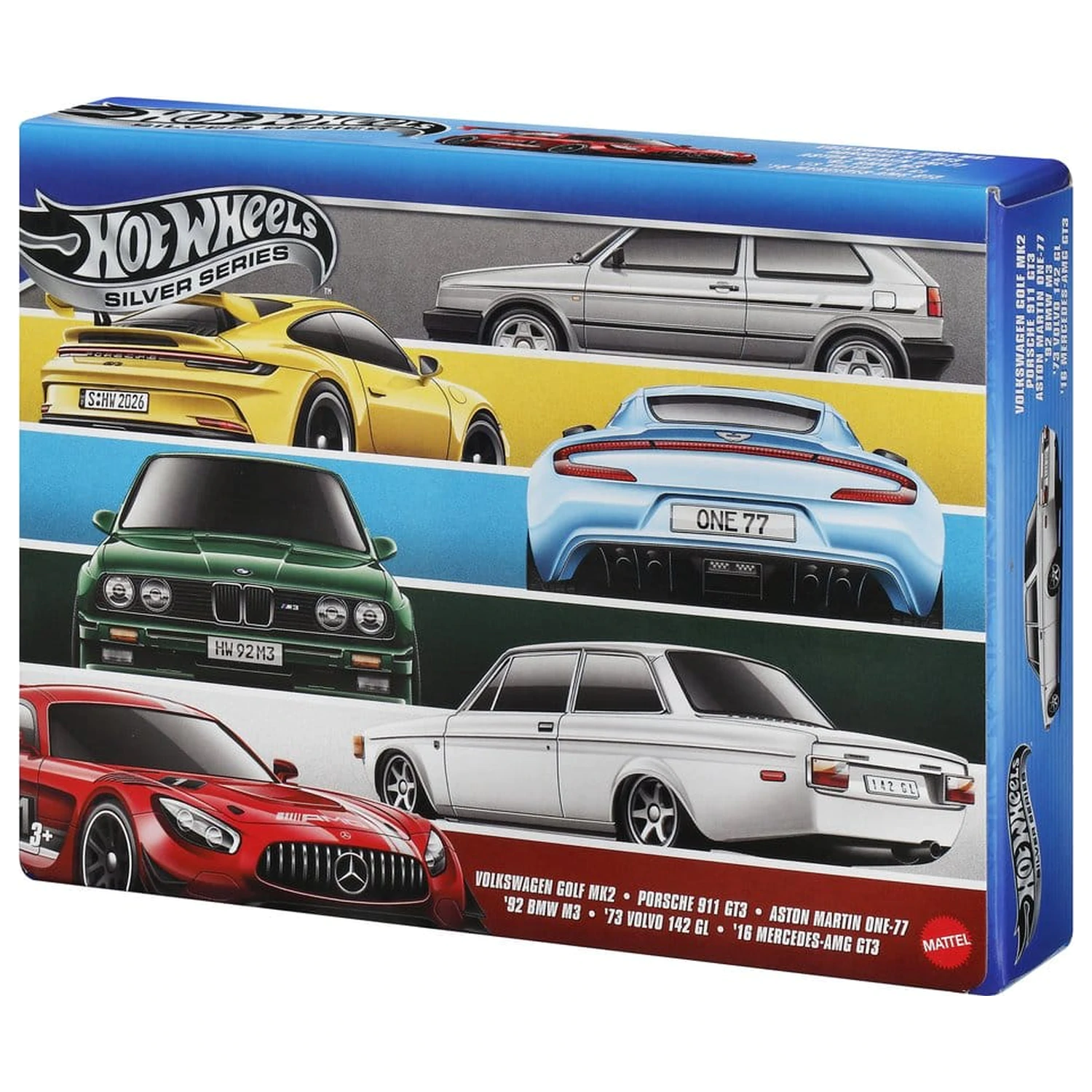 Hot Wheels Silver Series Die-Cast Fahrzeug 6er-Pack 1/64 Euro Style Produktfoto
