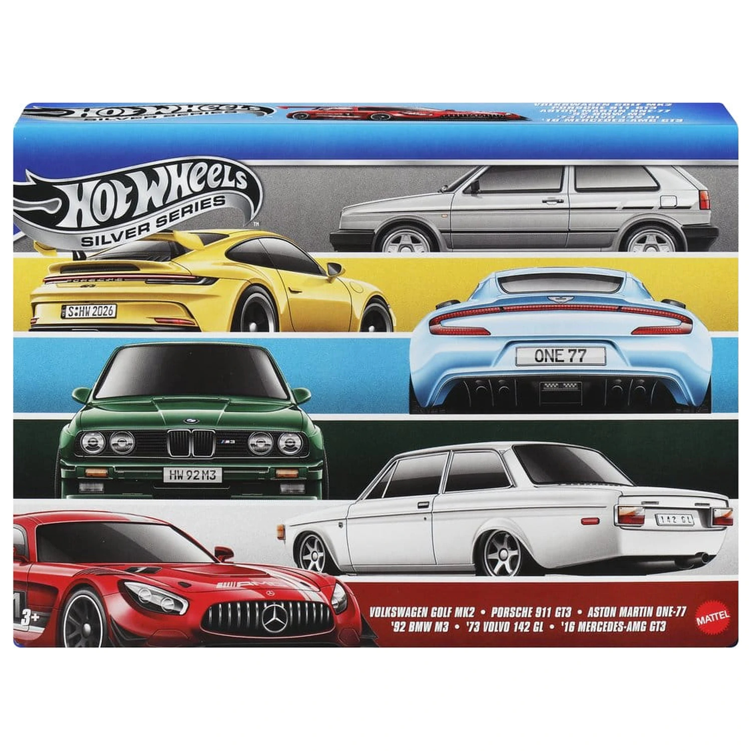 Hot Wheels Silver Series Die-Cast Fahrzeug 6er-Pack 1/64 Euro Style Produktfoto