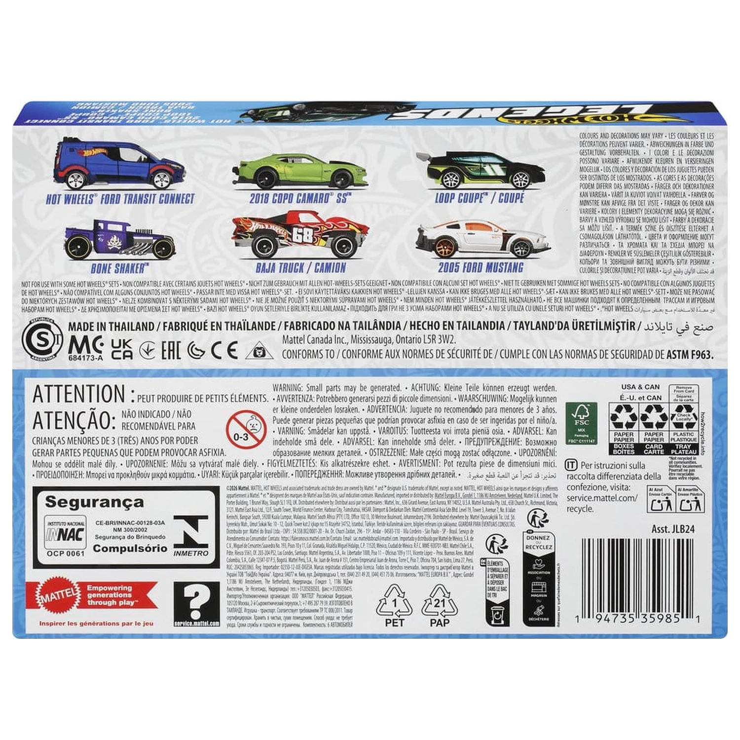 Hot Wheels Silver Series Die-Cast Fahrzeug 6-er Pack 1/64 Legends Produktfoto