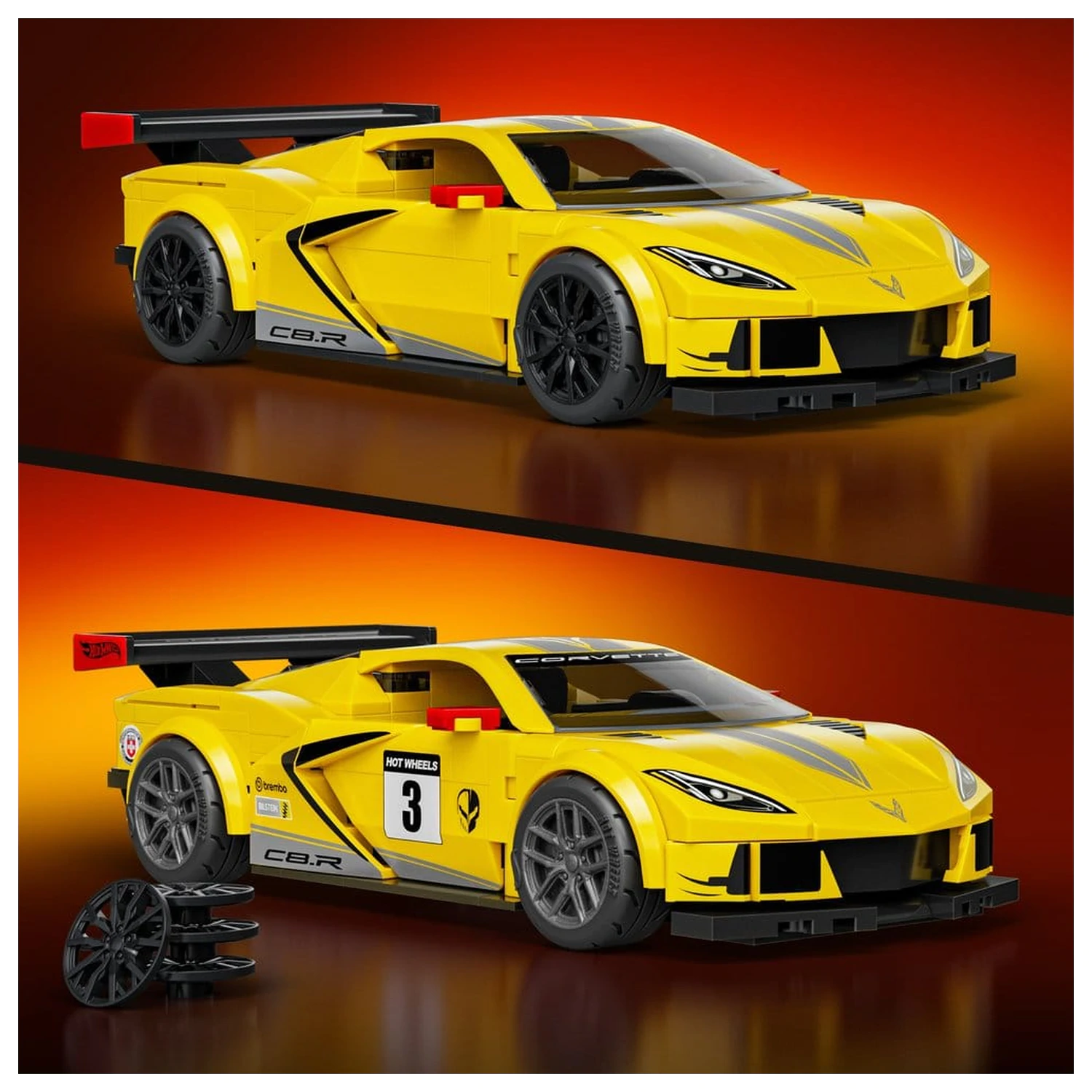 Hot Wheels Speed Mattel Brick Shop Bausatz 1/32 '20 Corvette C8.R Produktfoto