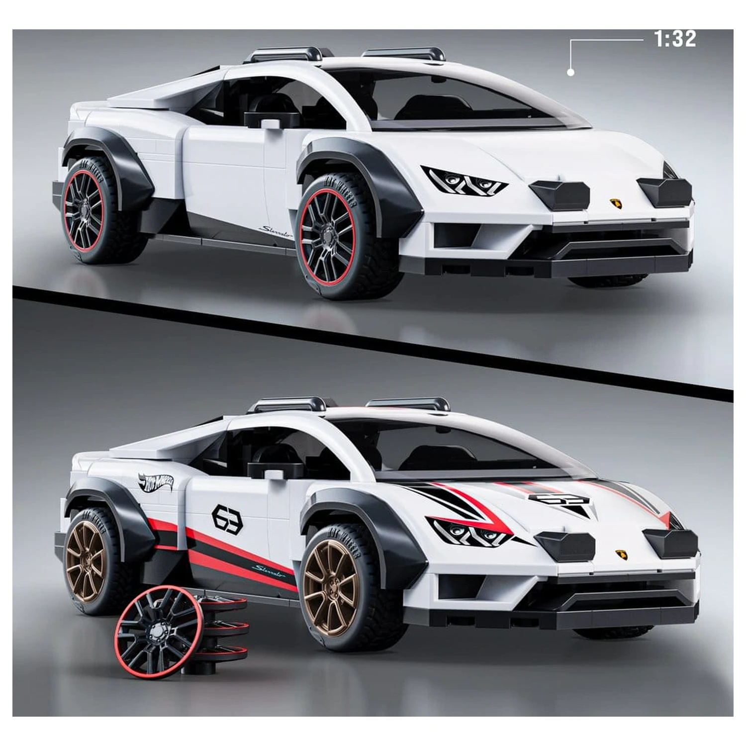 Hot Wheels Speed Mattel Brick Shop Bausatz 1/32 Lamborghini Huracán Sterrato Produktfoto