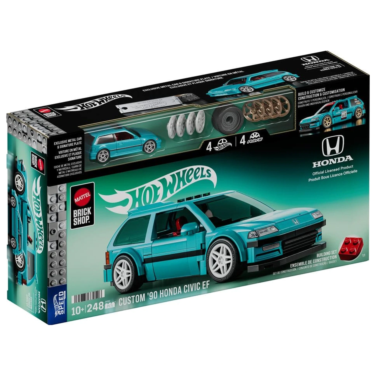 Hot Wheels Speed Series Mattel Brick Shop Bauset 1/32 Custom ’90 Honda Civic EF Produktfoto