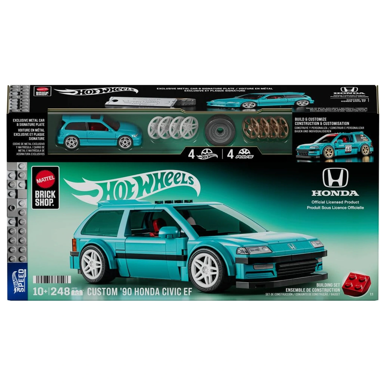 Hot Wheels Speed Series Mattel Brick Shop Bauset 1/32 Custom ’90 Honda Civic EF Produktfoto