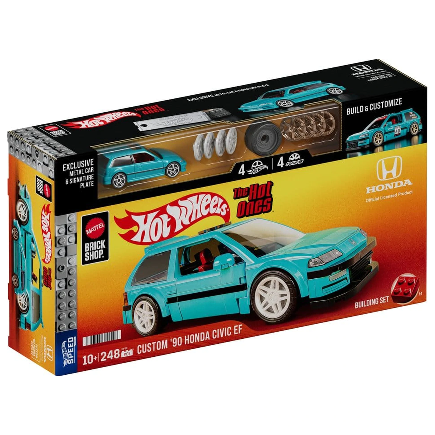 Hot Wheels Speed Series Mattel Brick Shop Bauset 1/32 Custom ’90 Honda Civic EF Produktfoto