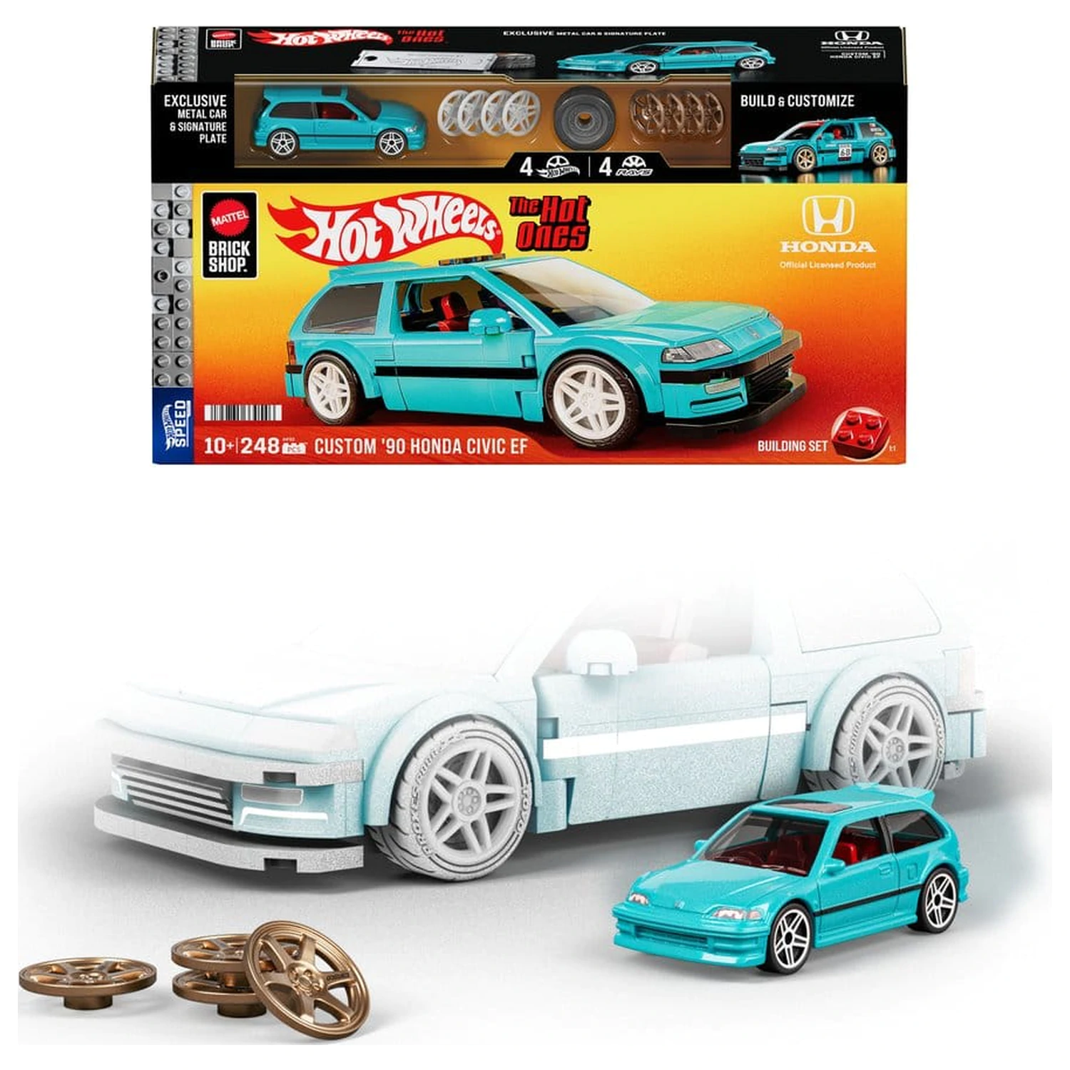 Hot Wheels Speed Series Mattel Brick Shop Bauset 1/32 Custom ’90 Honda Civic EF Produktfoto