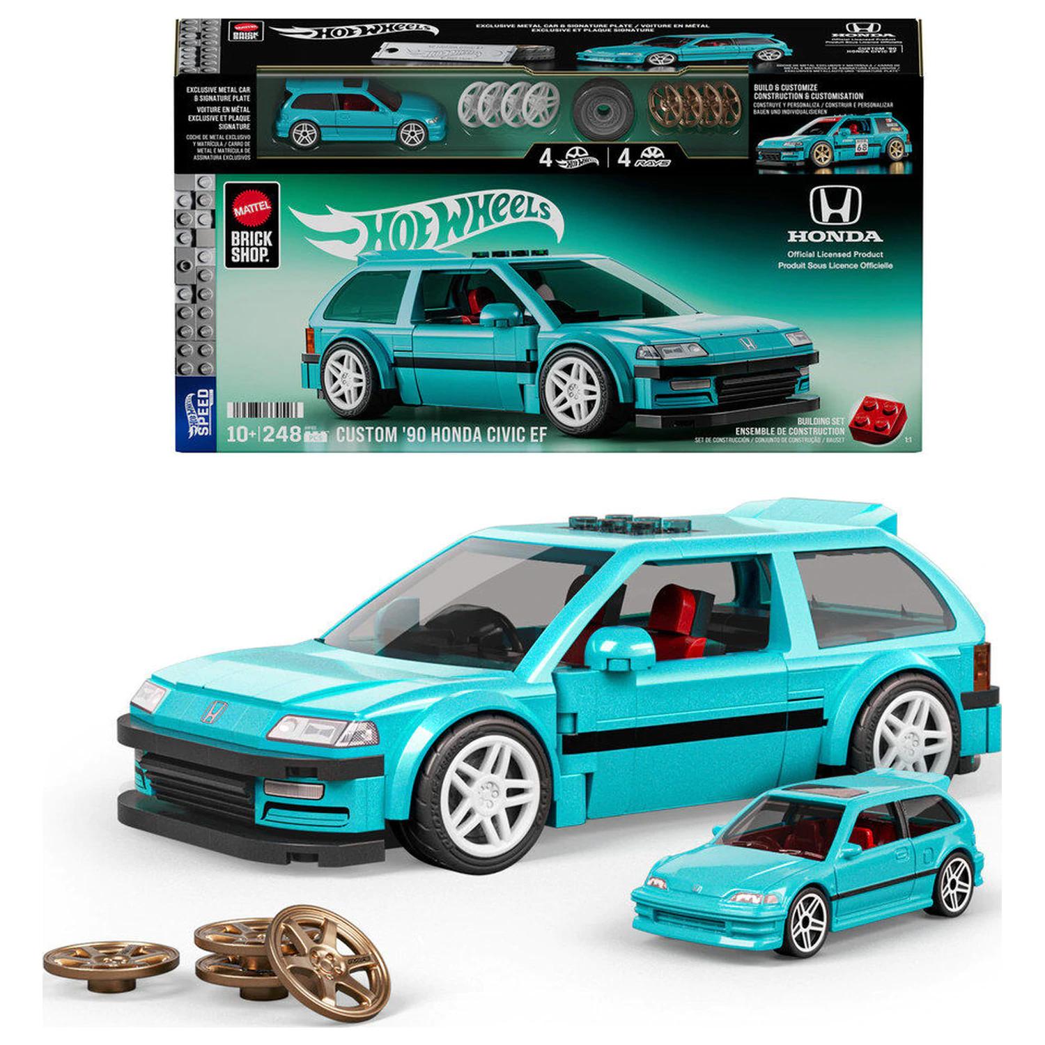 Hot Wheels Speed Series Mattel Brick Shop Bauset 1/32 Custom ’90 Honda Civic EF Produktfoto