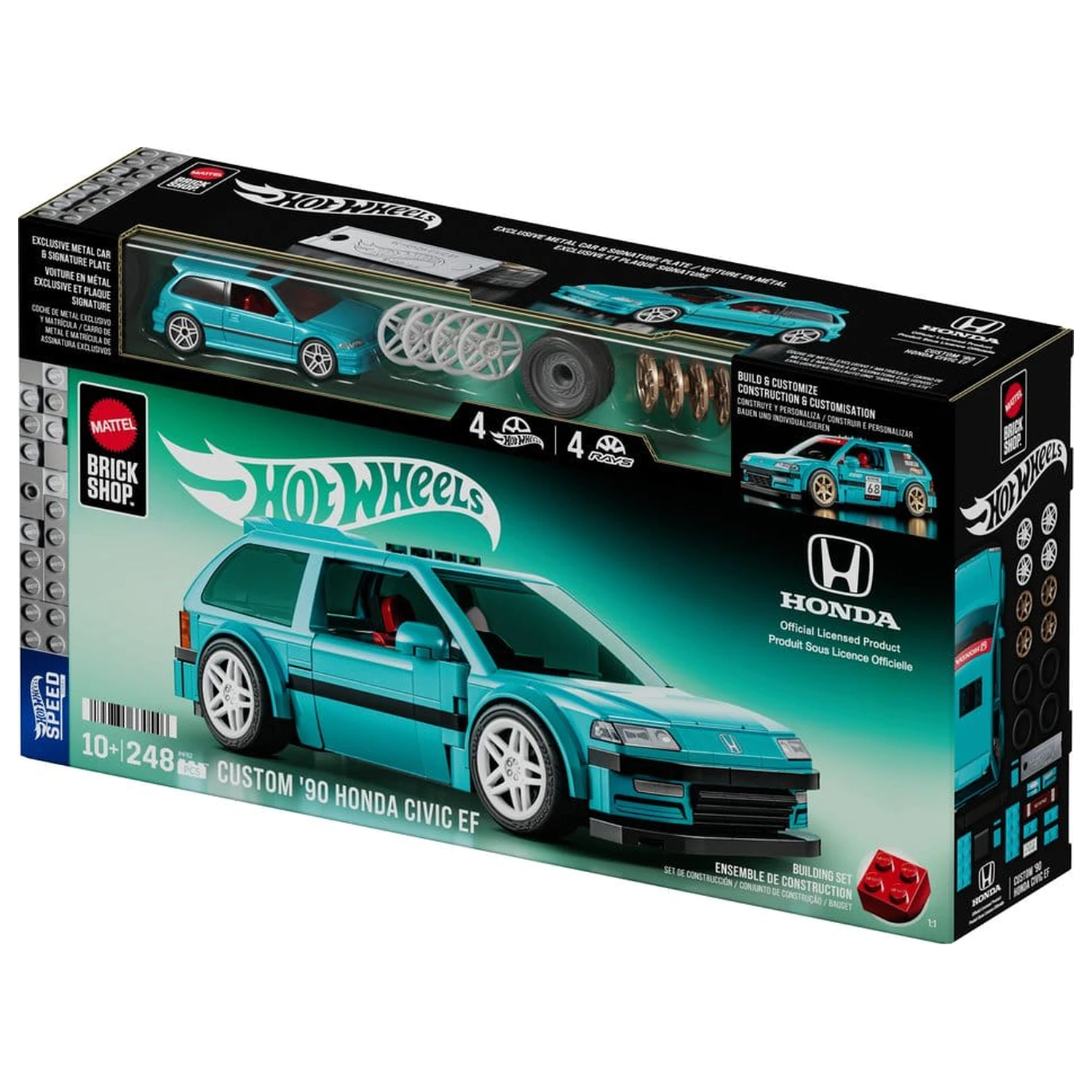 Hot Wheels Speed Series Mattel Brick Shop Bauset 1/32 Custom ’90 Honda Civic EF Produktfoto