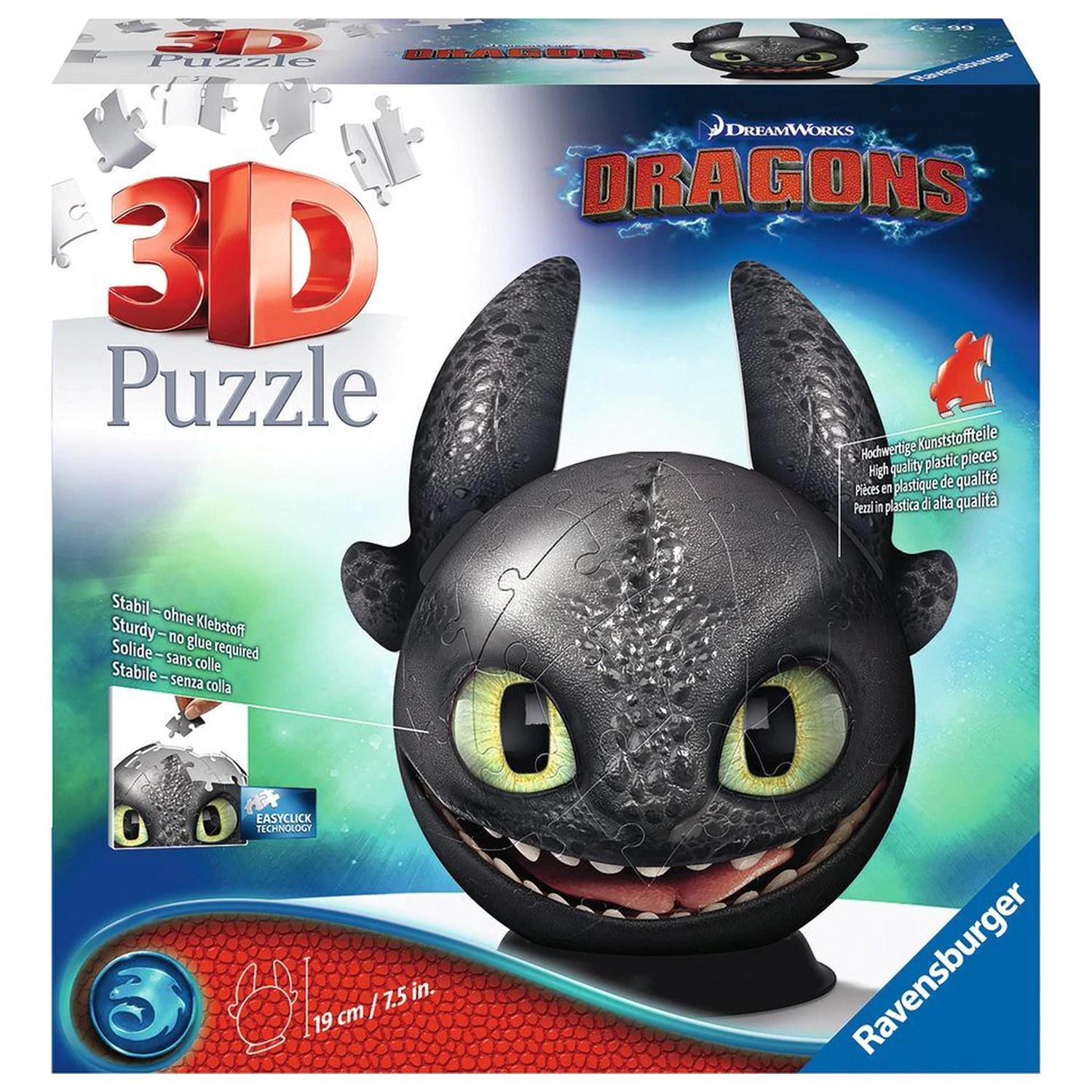 How to Train Your Dragon Ohnezahn Puzzle Ball 3D 72 Teile Produktfoto
