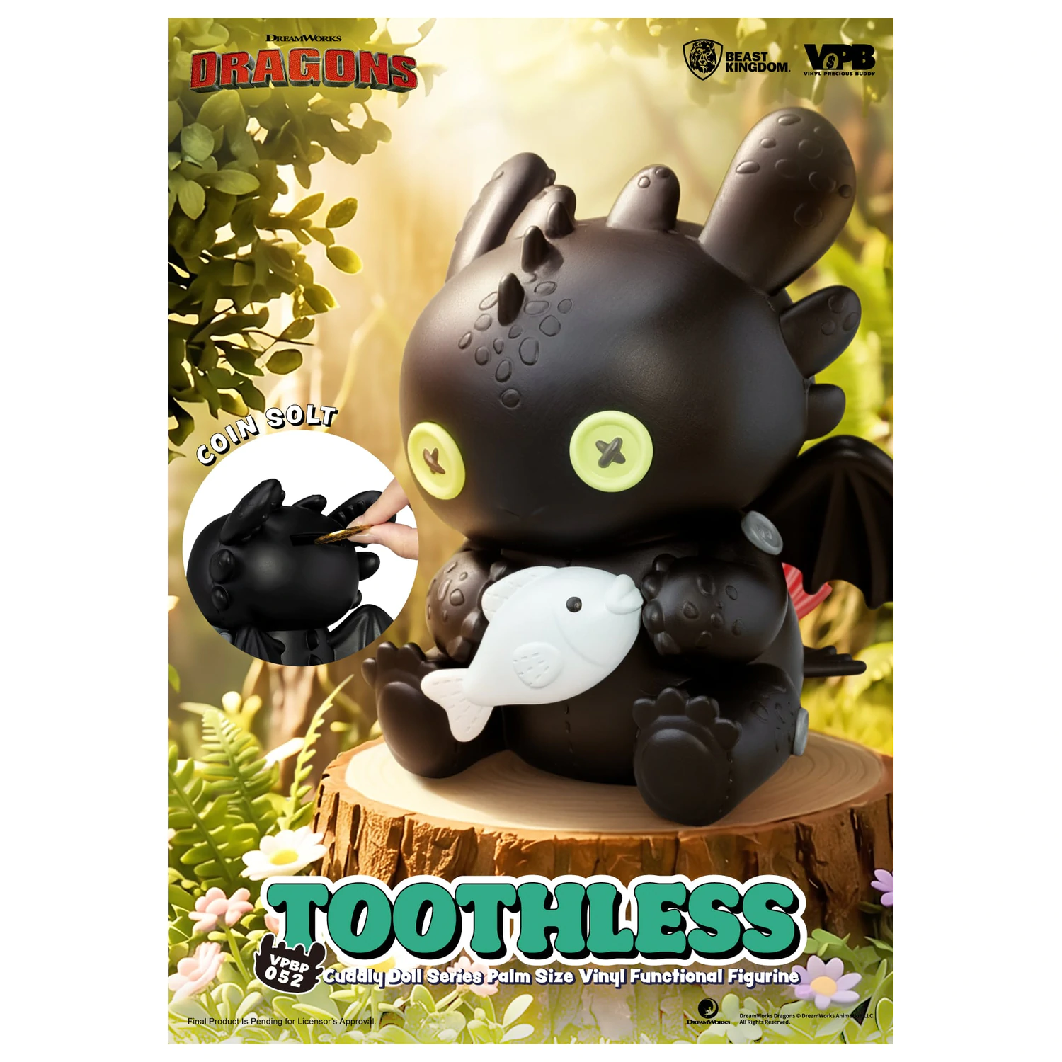 HOW TO TRAIN YOUR DRAGON Toothless Bank Vinyl Figur 11.7cm Produktfoto