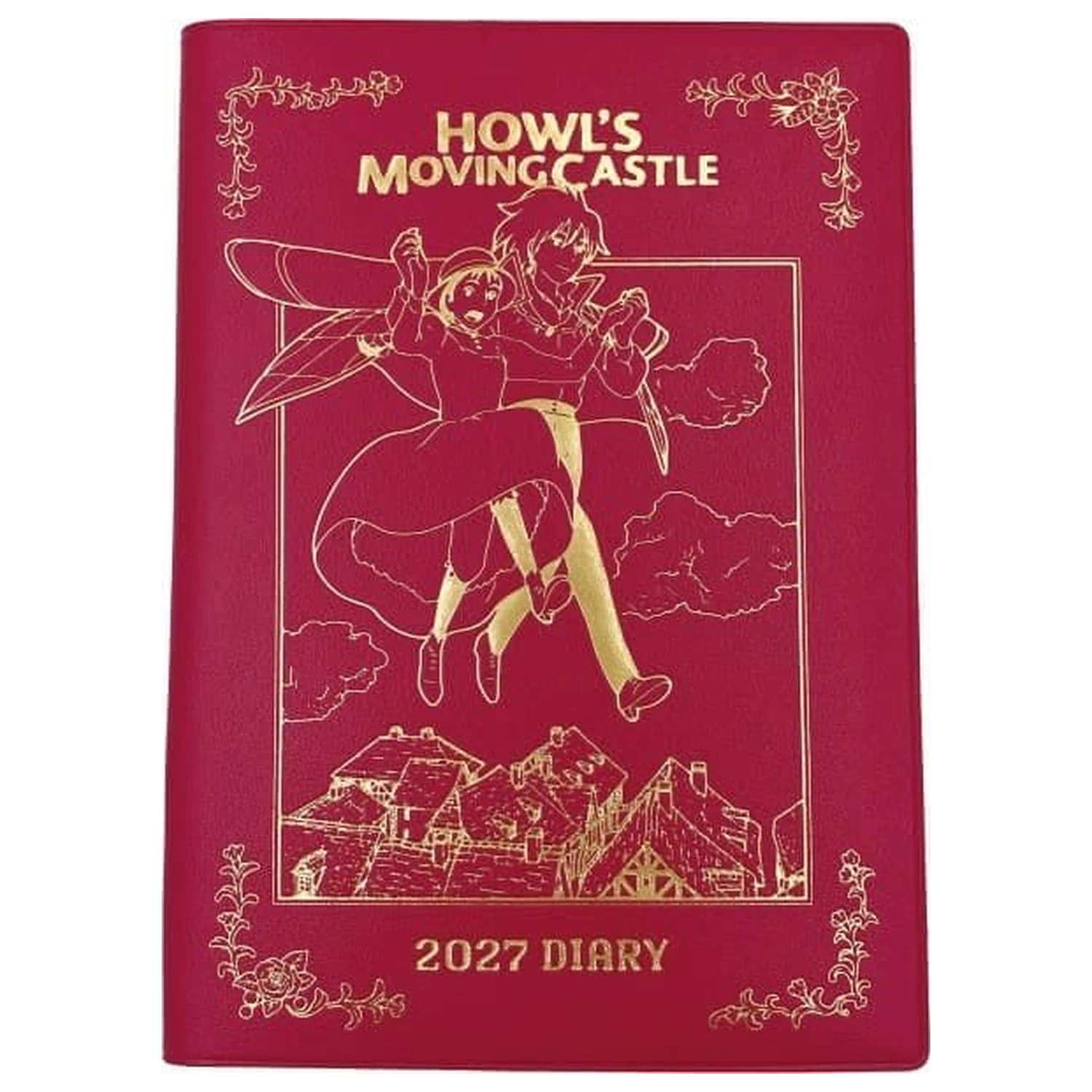 Howl's Moving Castle Tagebuch Hauru & Sophie rot gold Folie Produktfoto