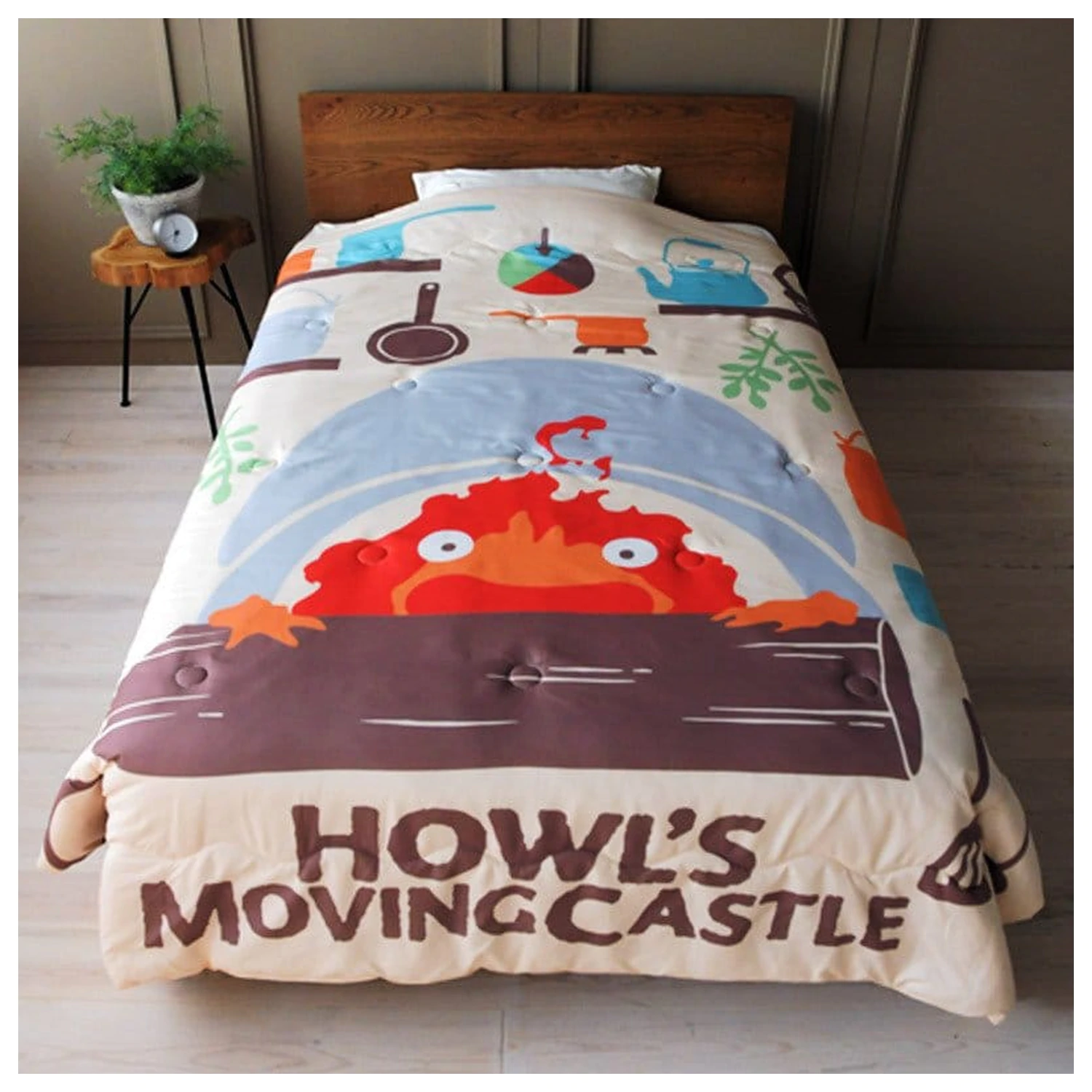Howl’s Moving Castle Natsu Bettdecke Cook mit Calcifer Produktfoto