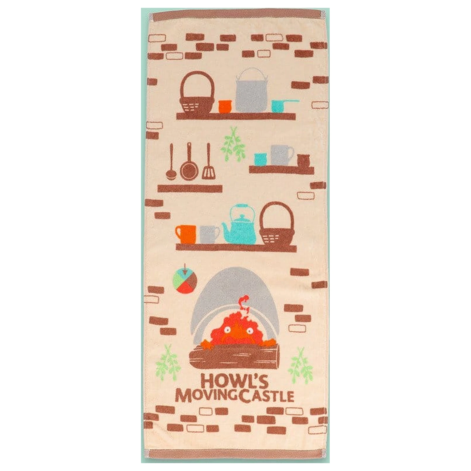 Howl’s Moving Castle Natsu Handtuch Cook with Calcifer 34 x 80 Zentimeter Produktfoto