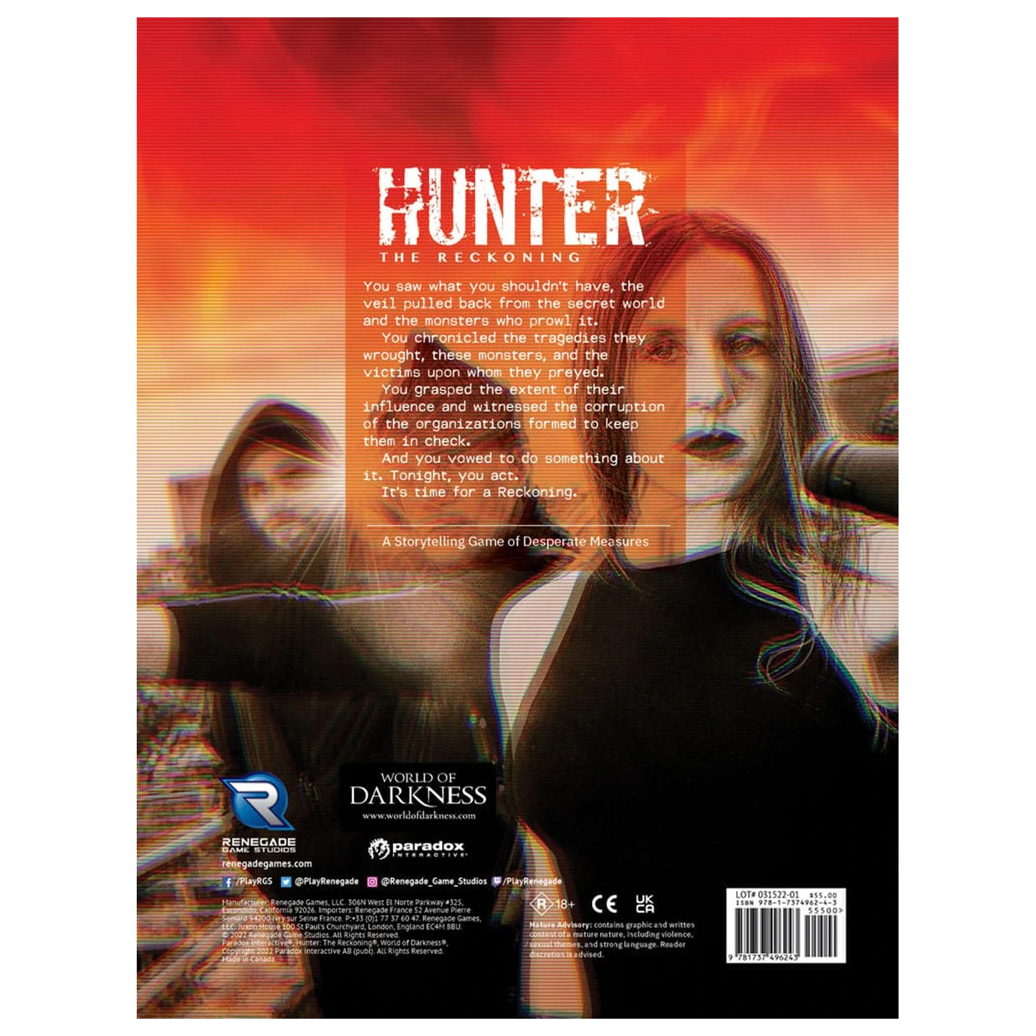 Hunter: The Reckoning 5th Edition Rollenspielbuch Game Core Rulebook *englische Version* Produktfoto