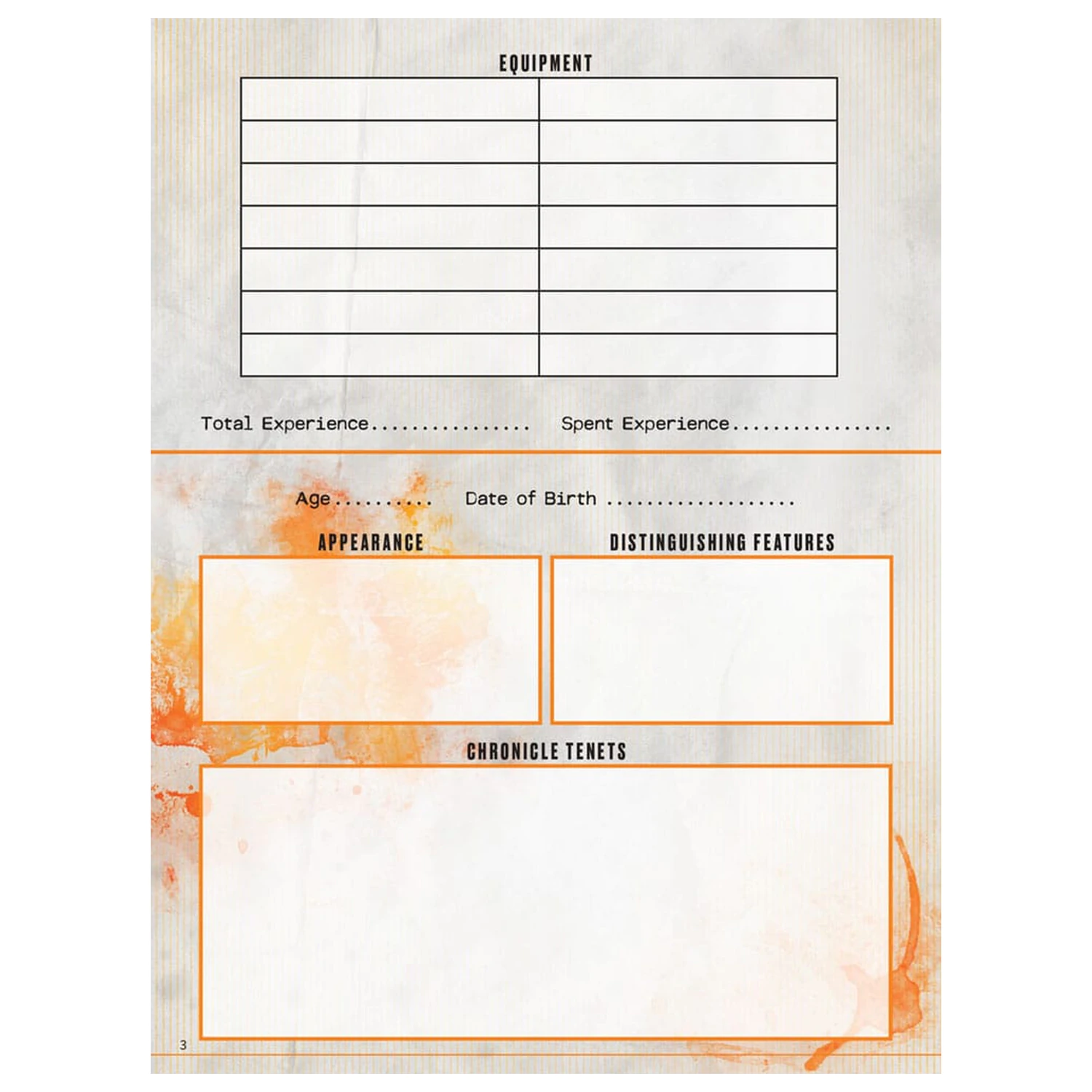 Hunter: The Reckoning 5th Edition Rollenspiel Notizbuch Erweitertes Charakterbogen Notizbuch *englische Ausgabe* Produktfoto