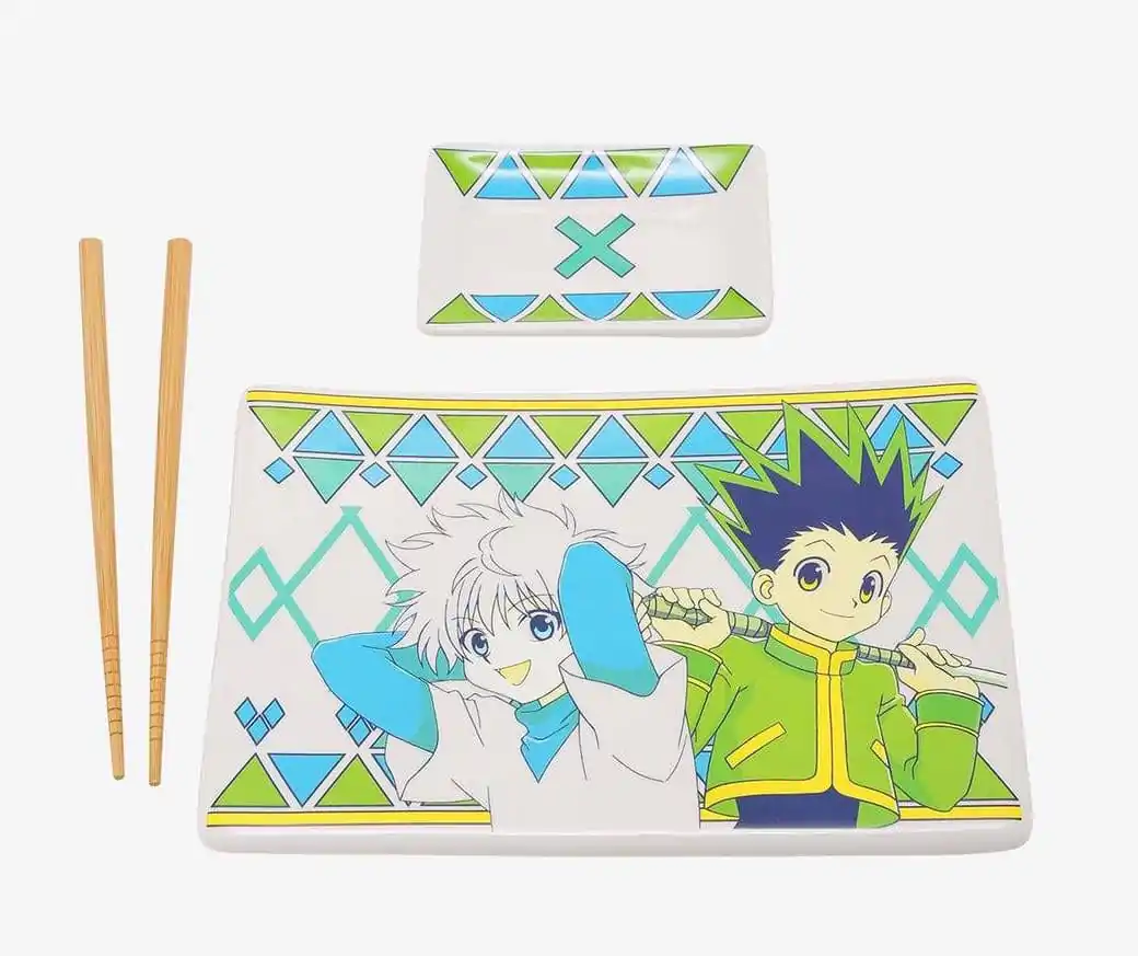 Hunter x Hunter Keramik Sushi Set mit Essstäbchen Gon & Killua Produktfoto