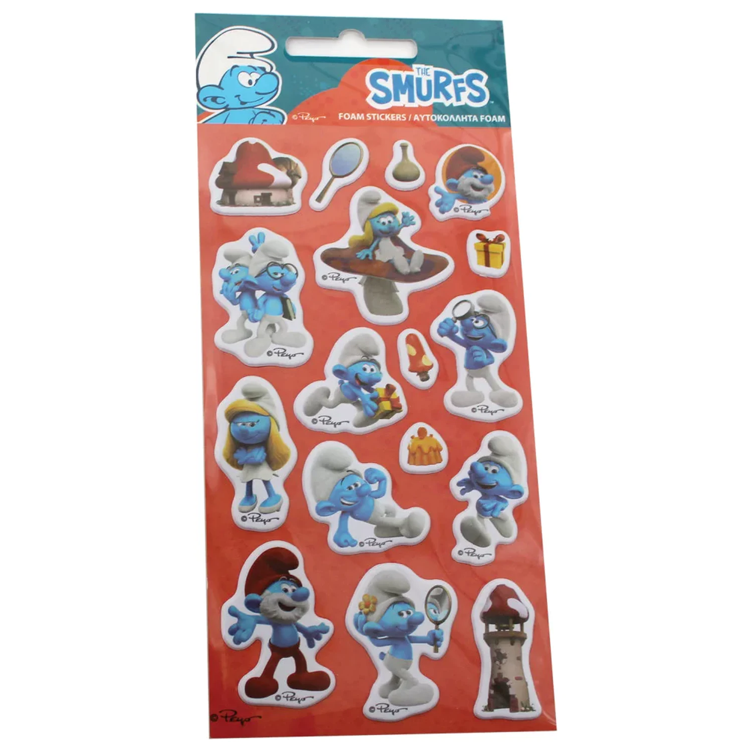 The Smurfs Dome Puffy Schwamm Aufkleber Set Produktfoto