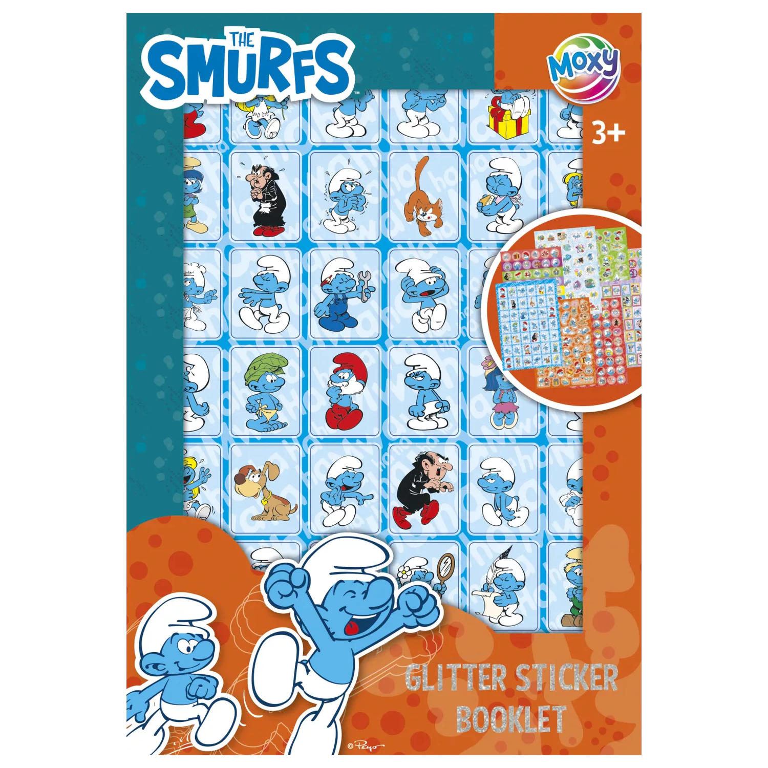 The Smurfs Happy Glitter Sticker Set 8 Blatt Produktfoto
