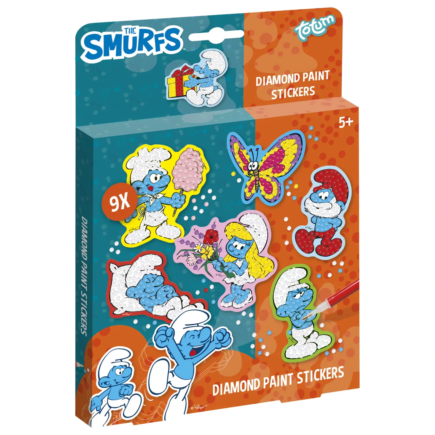The Smurfs Happy Diamond Dotz Sticker 9-teilig Produktfoto