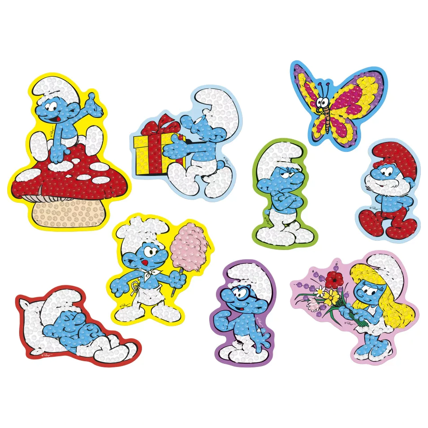 The Smurfs Happy Diamond Dotz Sticker 9-teilig Produktfoto