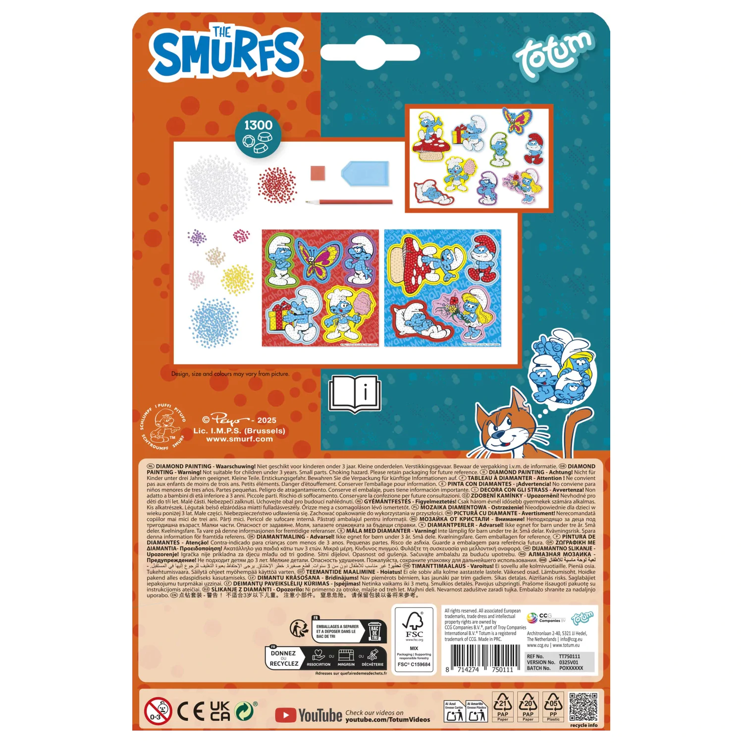 The Smurfs Happy Diamond Dotz Sticker 9-teilig Produktfoto