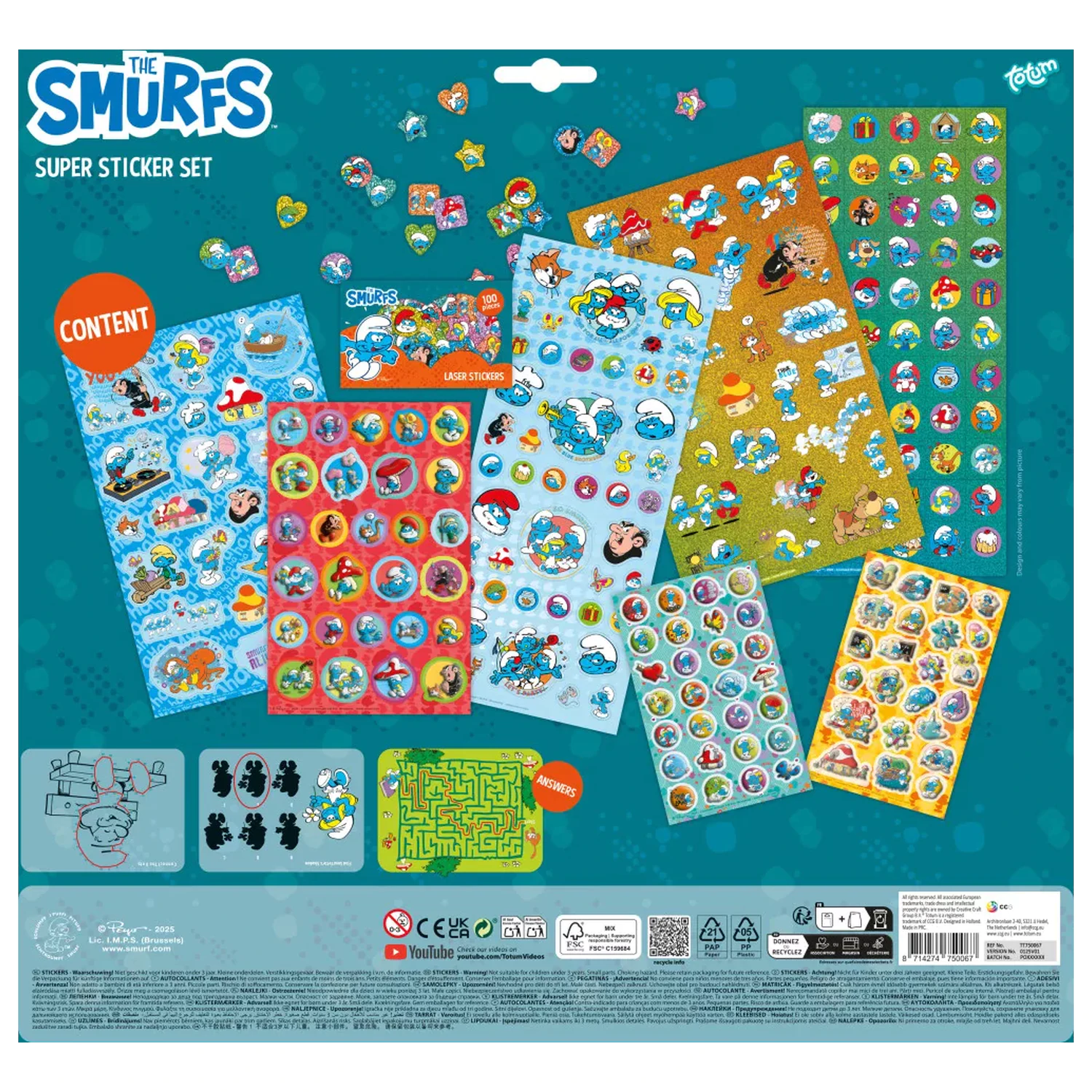 The Smurfs fröhliches Super-Sticker-Set Produktfoto