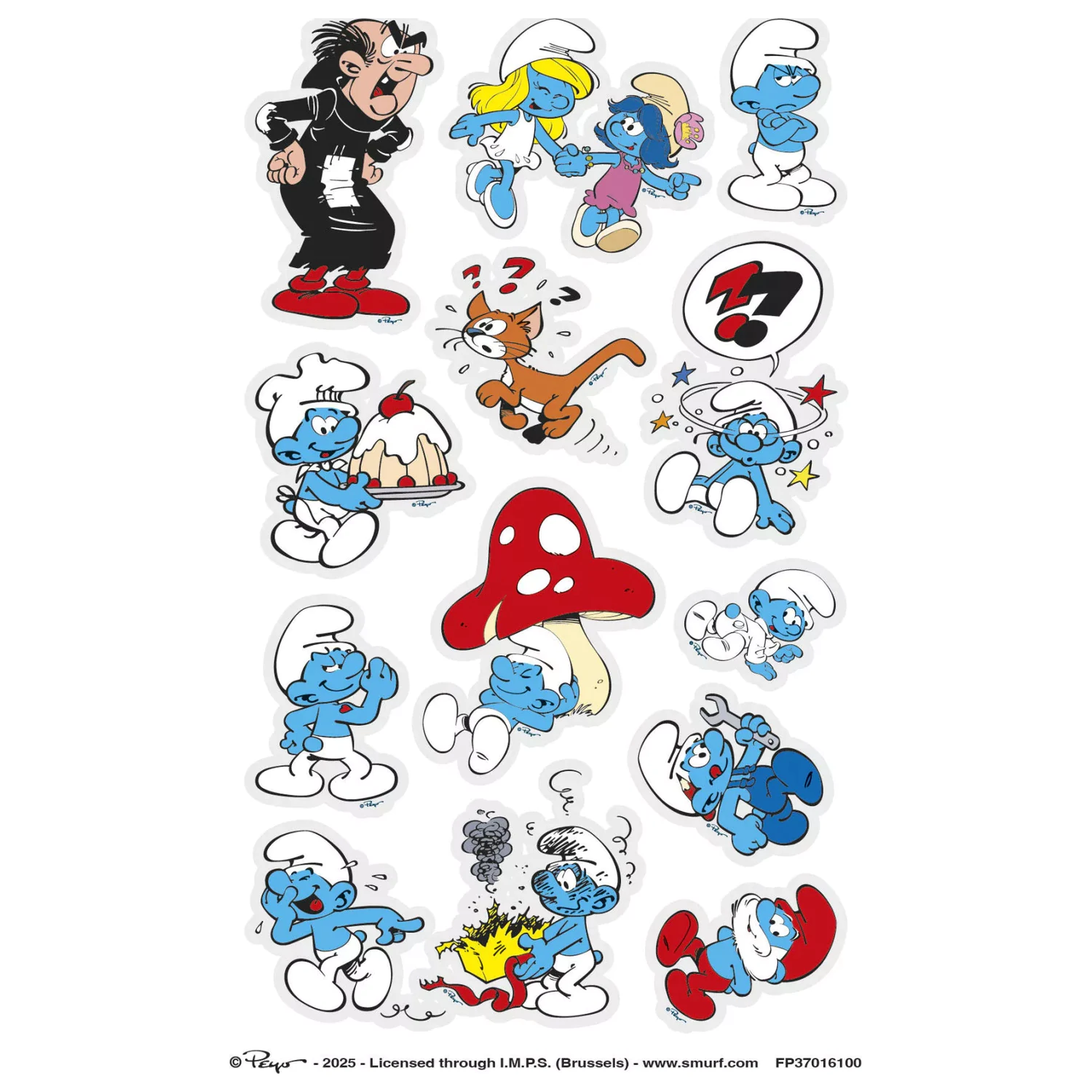 The Smurfs Lach Tattoo 12-teilig Produktfoto
