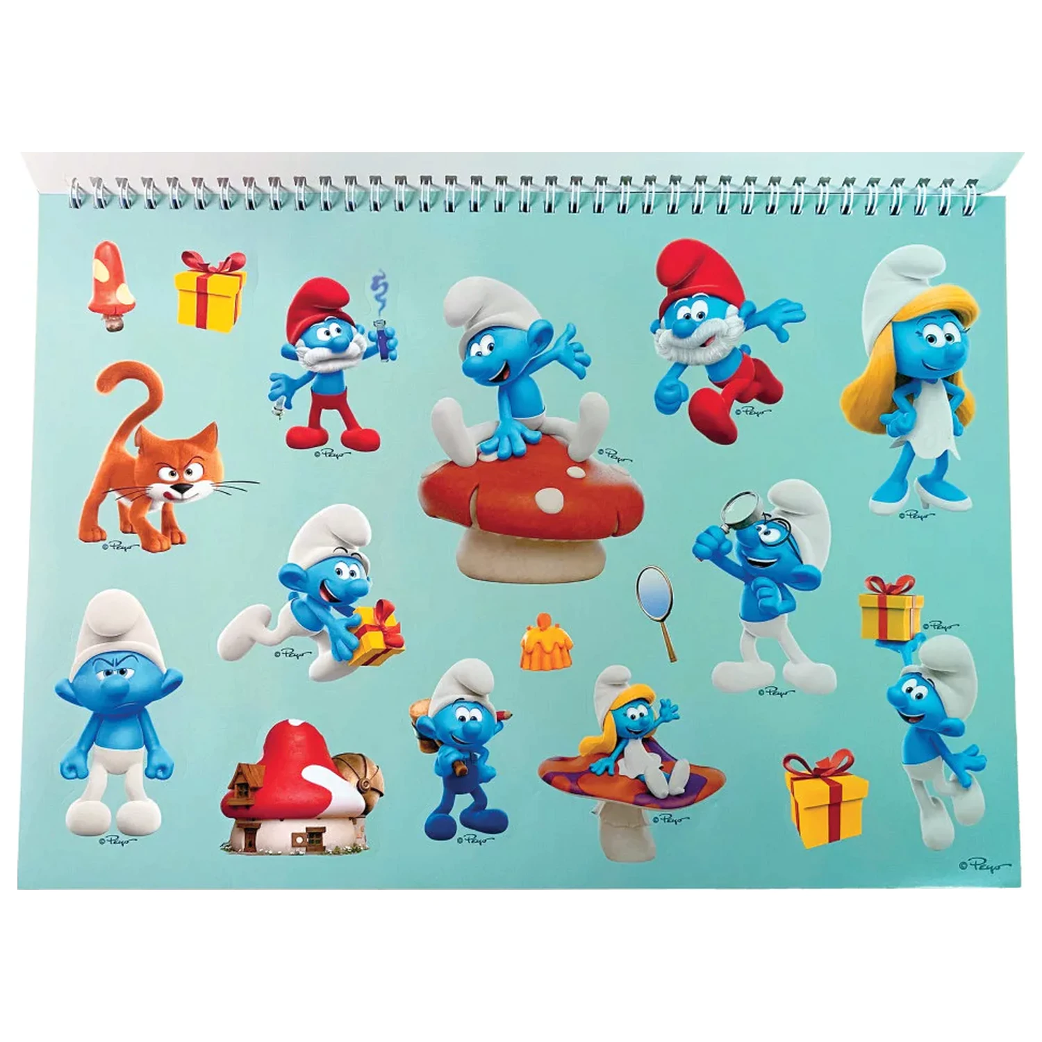 The Smurfs Village A/4 Spiral Skizzenbuch 40 Seiten mit Stickern Produktfoto