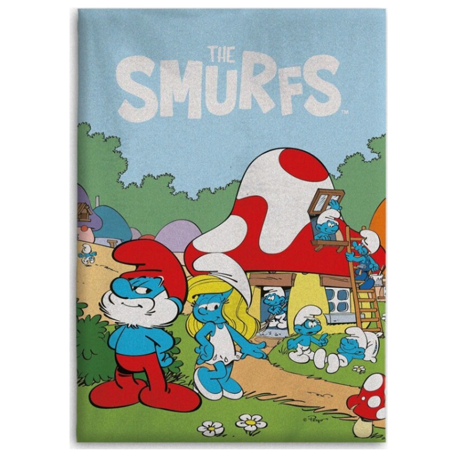 The Smurfs Village Life Flanelldecke 110x150cm Produktfoto