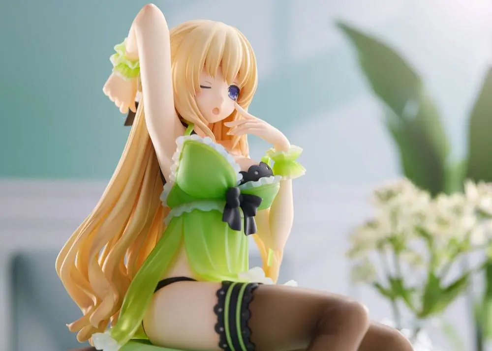 Hyperdimension Neptunia Statue 1/8 Neptunia Vert Waking Up Ver. Limited Edition 17 cm Produktfoto
