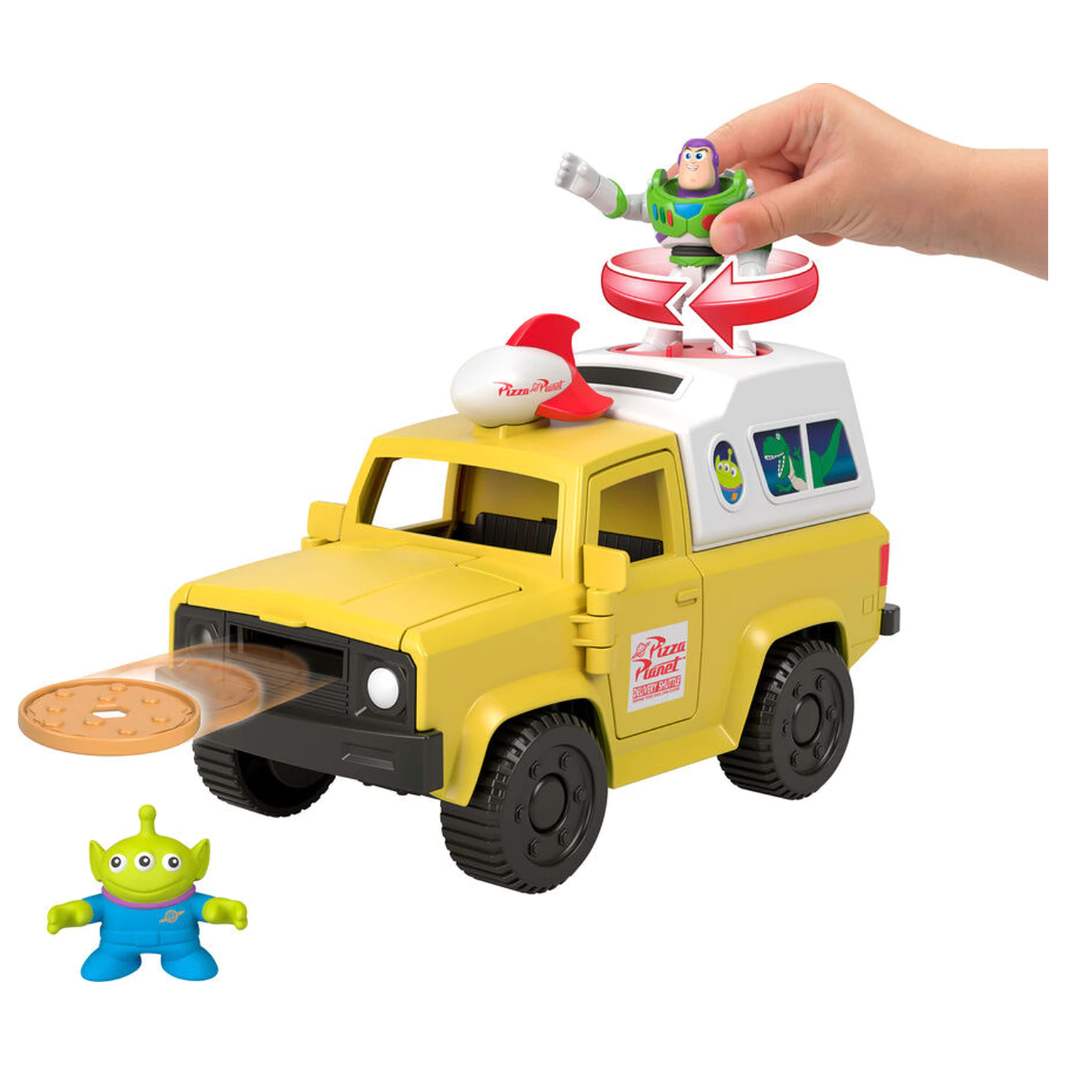 Imaginext Disney Pixar Toy Story Pizza Planet Truck + Buzz Lightyear und Alien Figuren Produktfoto