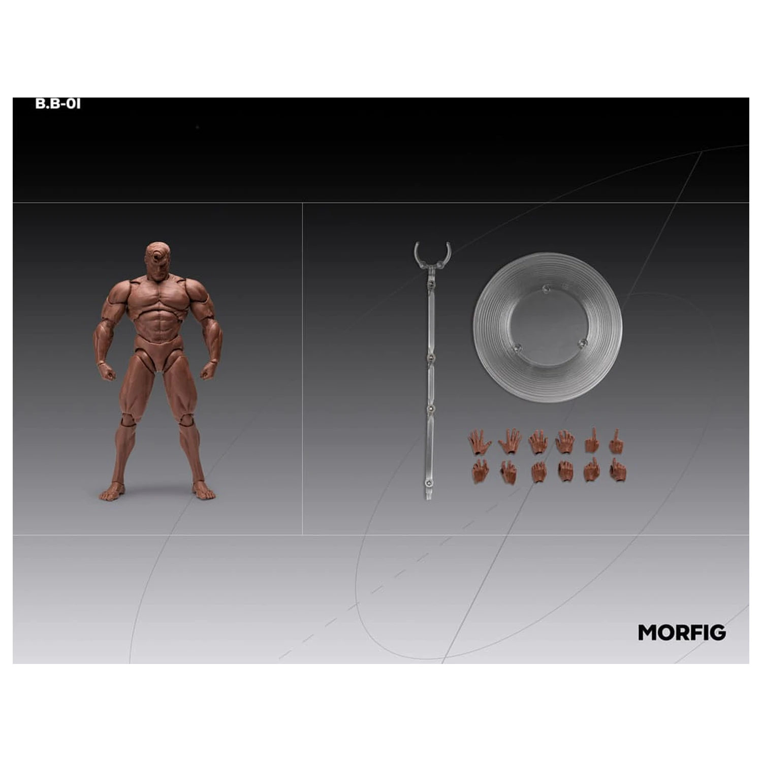 Inart Actionfigur 1/12 Blank männlicher Körper Schwarz 17 cm Produktfoto