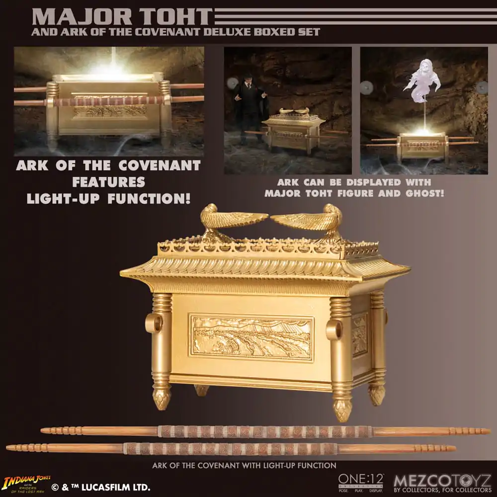 Indiana Jones Actionfigur 1/12 Major Toht and Ark of the Covenant Deluxe Boxed Set 16 cm Produktfoto