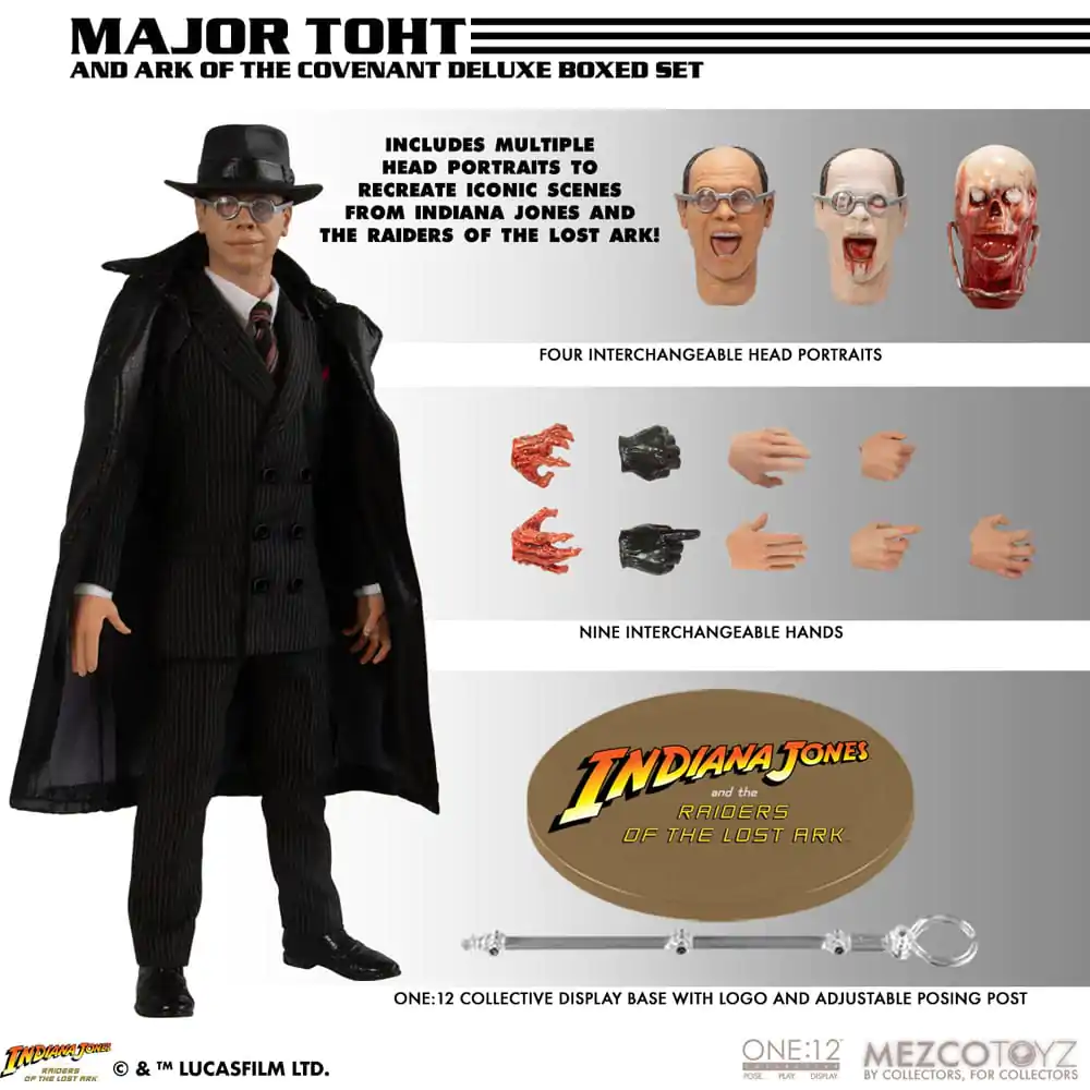 Indiana Jones Actionfigur 1/12 Major Toht and Ark of the Covenant Deluxe Boxed Set 16 cm termékfotó