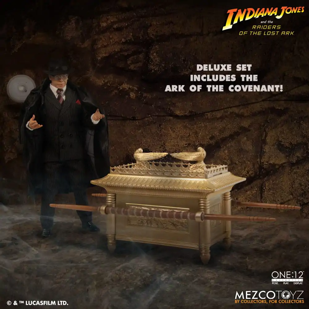 Indiana Jones Actionfigur 1/12 Major Toht and Ark of the Covenant Deluxe Boxed Set 16 cm Produktfoto