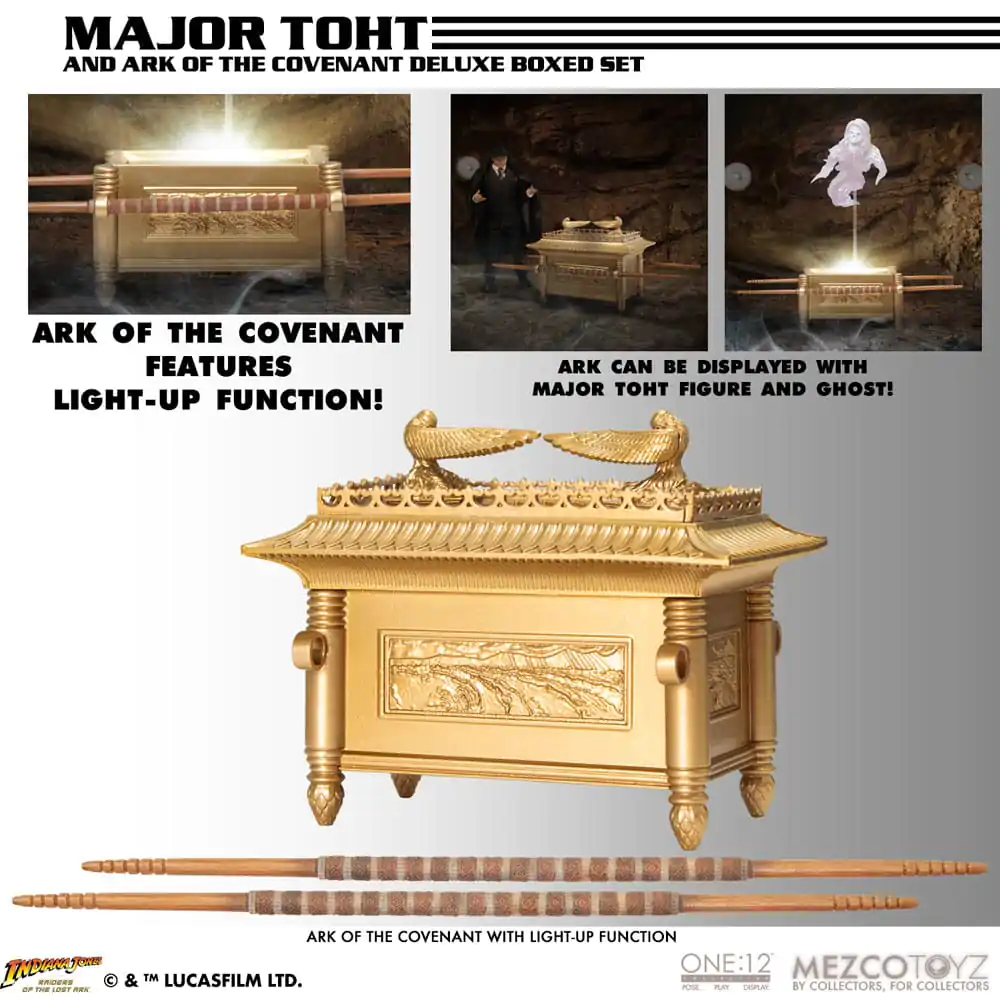 Indiana Jones Actionfigur 1/12 Major Toht and Ark of the Covenant Deluxe Boxed Set 16 cm Produktfoto