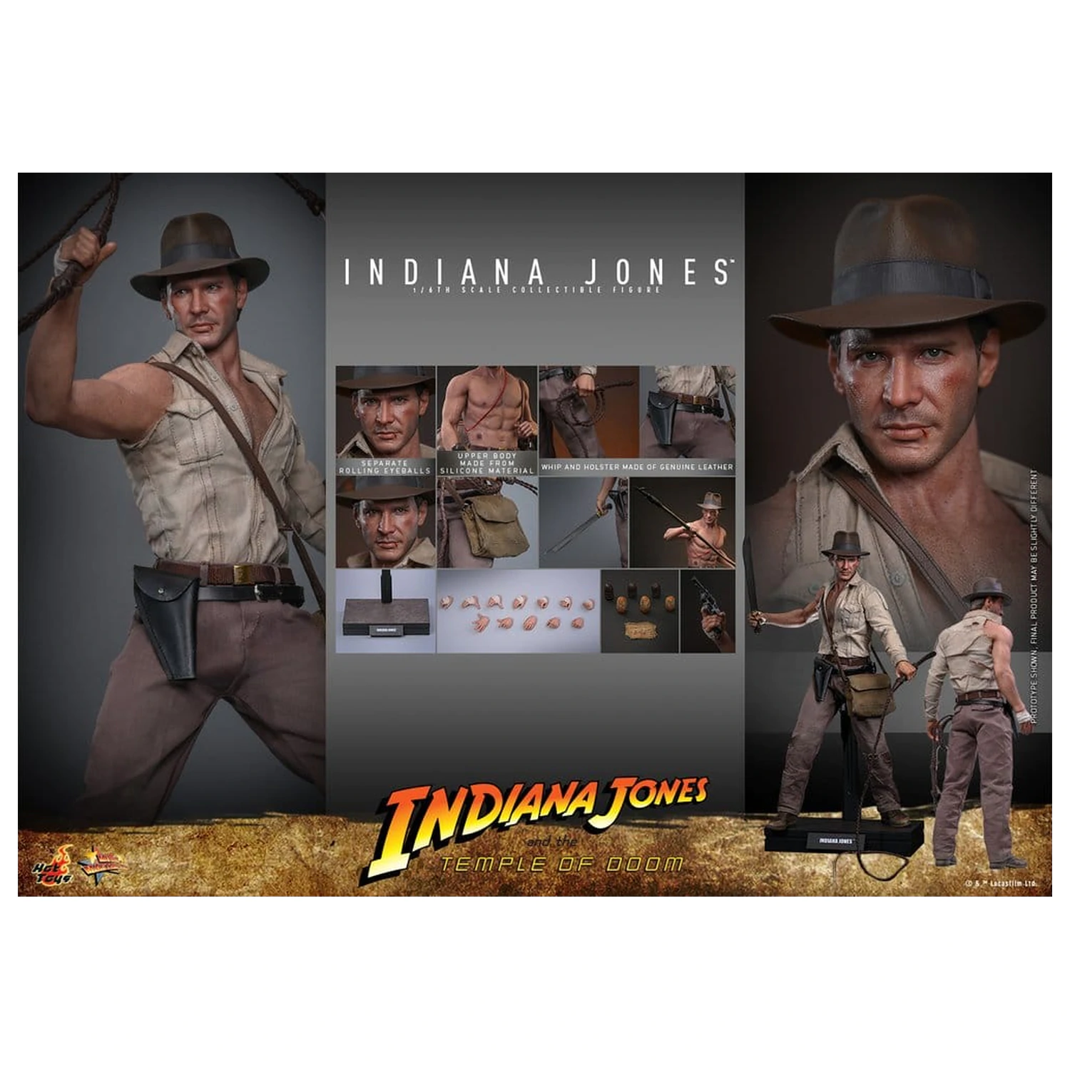 Indiana Jones Movie Masterpiece Action Figur 1/6 Indiana Jones 30 cm Produktfoto