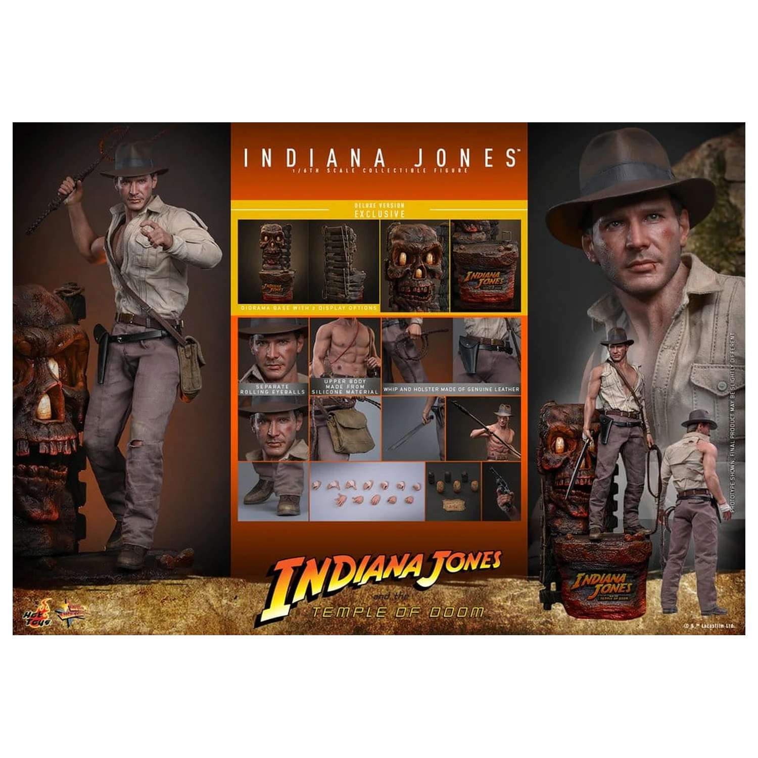 Indiana Jones Movie Masterpiece Actionfigur 1/6 Indiana Jones (Deluxe Version) 30 cm Produktfoto