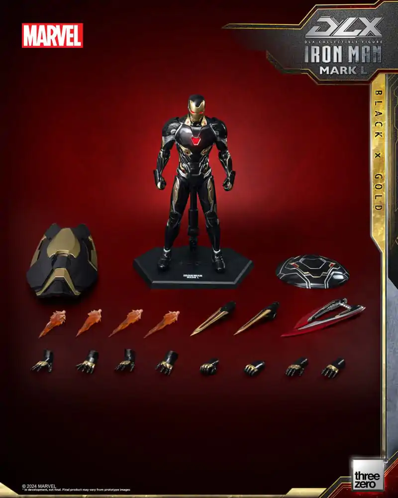 Infinity Saga DLX Action Figur 1/12 Iron Man Mark 50 (Black X Gold) 17 cm termékfotó