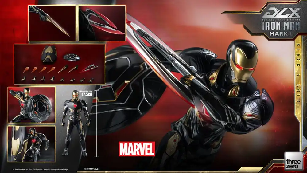 Infinity Saga DLX Action Figur 1/12 Iron Man Mark 50 (Black X Gold) 17 cm termékfotó