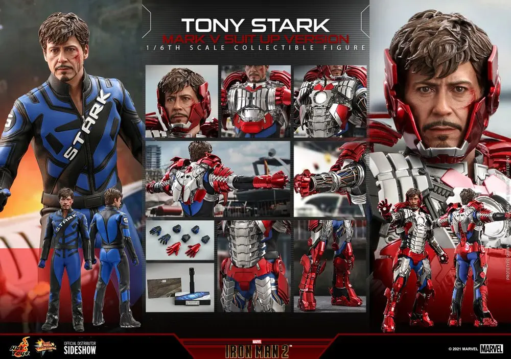 Iron Man 2 Movie Masterpiece Actionfigur 1/6 Tony Stark (Mark V Suit Up Version) 31 cm Produktfoto