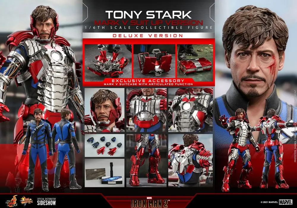 Iron Man 2 Movie Masterpiece Actionfigur 1/6 Tony Stark (Mark V Suit Up Version) Deluxe 31 cm termékfotó