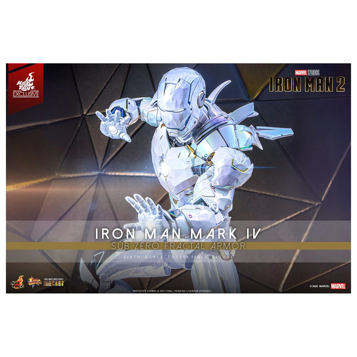 Iron Man 2 Movie Masterpiece Diecast Action Figur 1/6 Iron Man Mark IV (Sub-Zero Fractal Armor) Hot Toys Exclusive 33 Zentimeter Produktfoto