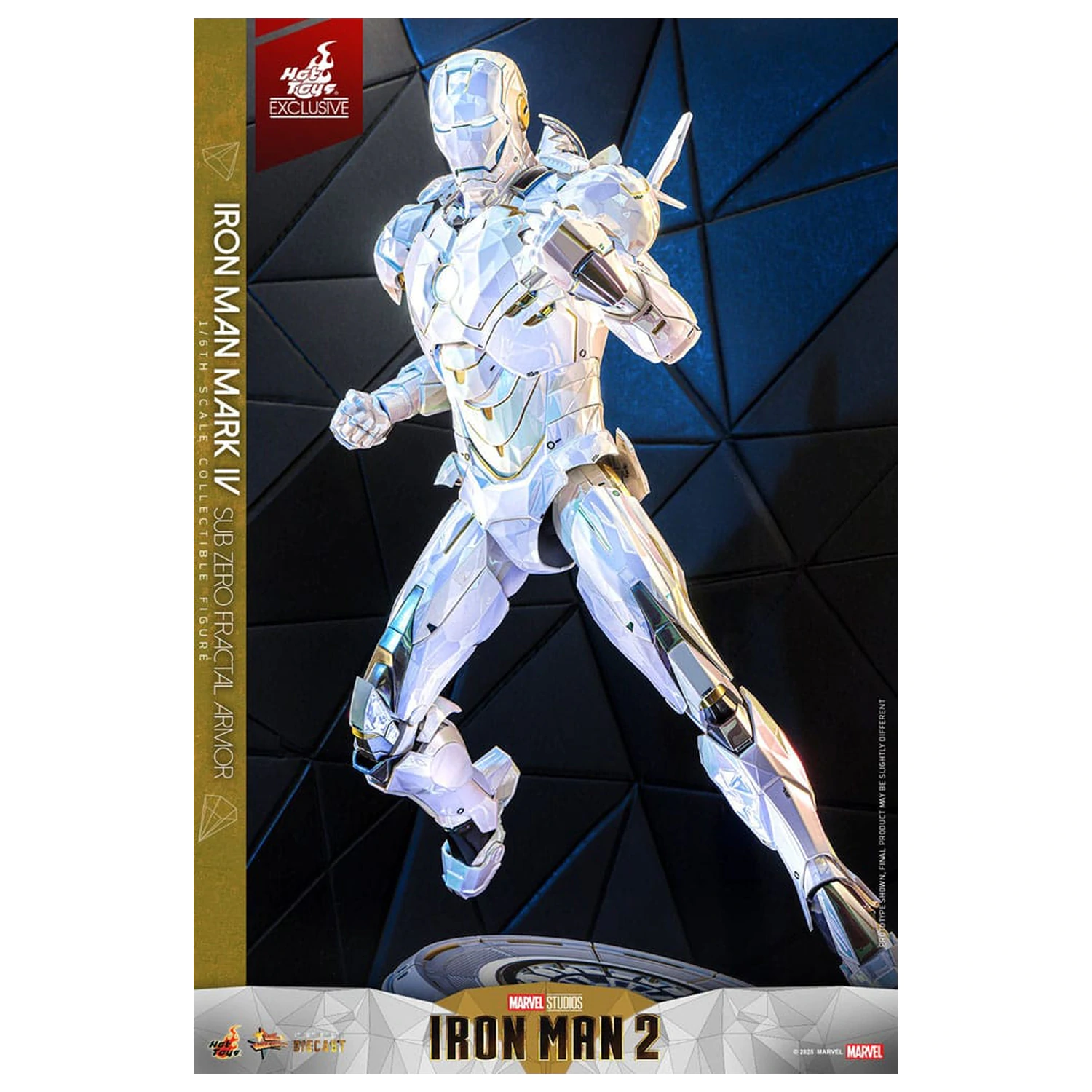 Iron Man 2 Movie Masterpiece Diecast Action Figur 1/6 Iron Man Mark IV (Sub-Zero Fractal Armor) Hot Toys Exclusive 33 Zentimeter Produktfoto