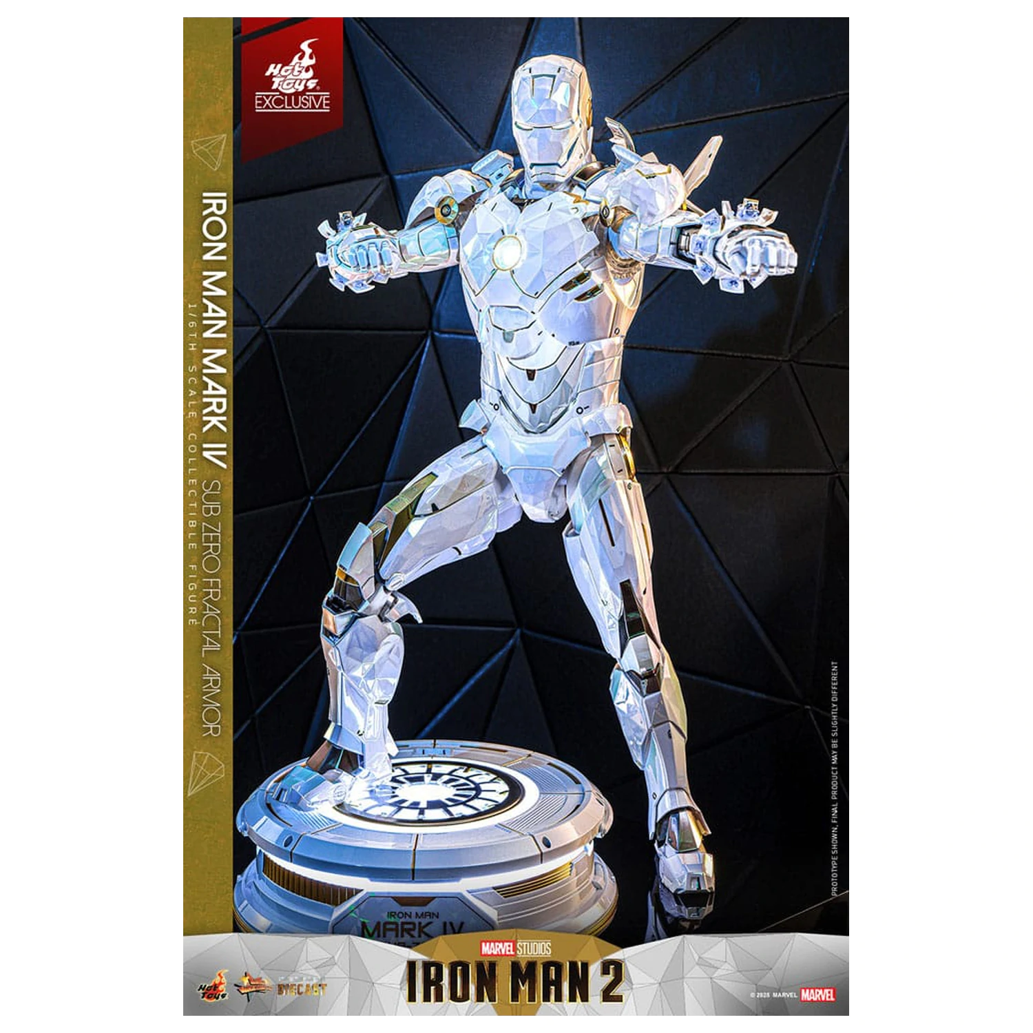 Iron Man 2 Movie Masterpiece Diecast Action Figur 1/6 Iron Man Mark IV (Sub-Zero Fractal Armor) Hot Toys Exclusive 33 Zentimeter Produktfoto